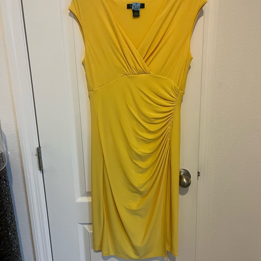 Lauren Ralph Lauren Vivid Yellow Midi Dress